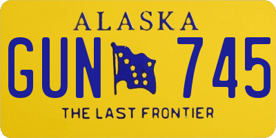 AK license plate GUN745