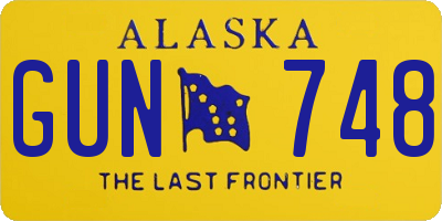 AK license plate GUN748