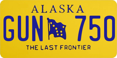 AK license plate GUN750