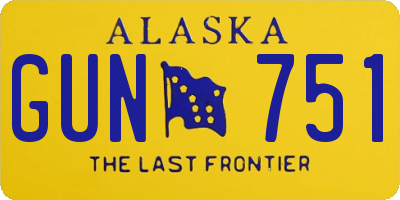 AK license plate GUN751