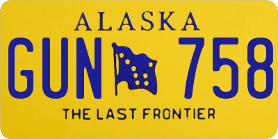 AK license plate GUN758