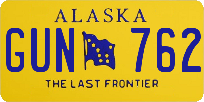 AK license plate GUN762