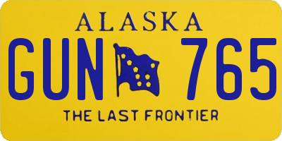 AK license plate GUN765