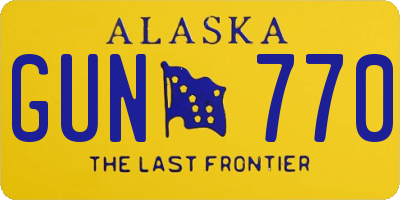 AK license plate GUN770