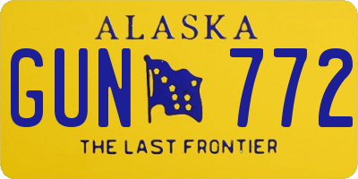 AK license plate GUN772