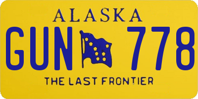 AK license plate GUN778