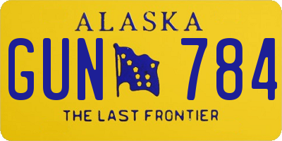 AK license plate GUN784