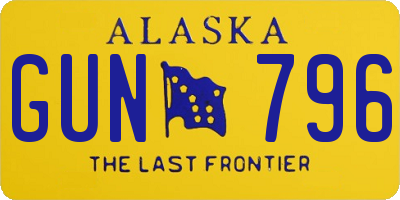 AK license plate GUN796