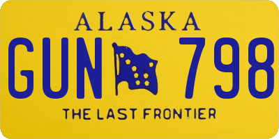 AK license plate GUN798