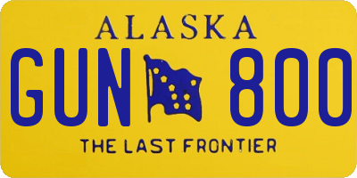 AK license plate GUN800