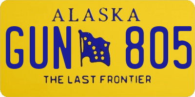 AK license plate GUN805