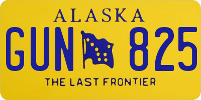 AK license plate GUN825