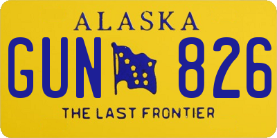 AK license plate GUN826