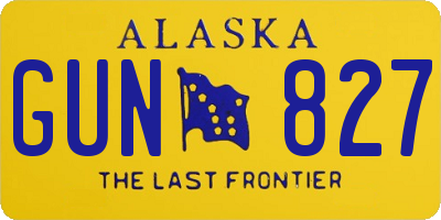 AK license plate GUN827