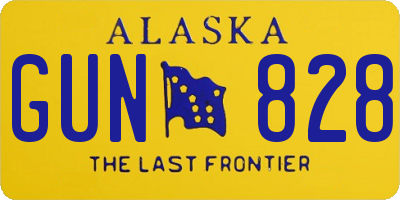 AK license plate GUN828