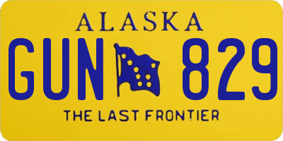 AK license plate GUN829