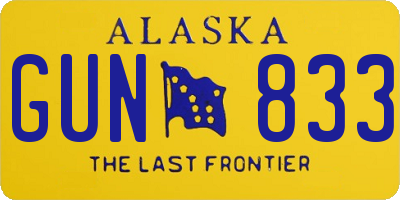 AK license plate GUN833