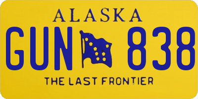 AK license plate GUN838
