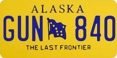AK license plate GUN840