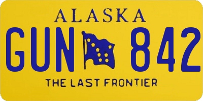 AK license plate GUN842