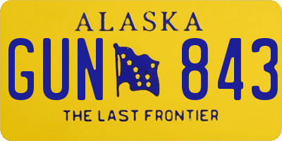 AK license plate GUN843