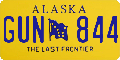 AK license plate GUN844