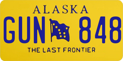 AK license plate GUN848