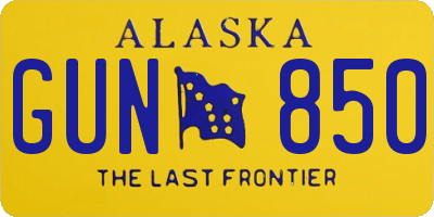 AK license plate GUN850