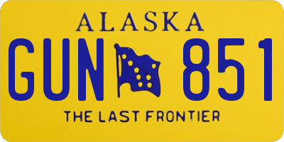 AK license plate GUN851