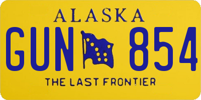 AK license plate GUN854