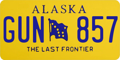 AK license plate GUN857