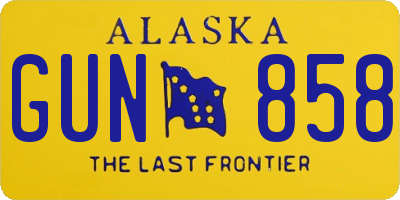 AK license plate GUN858