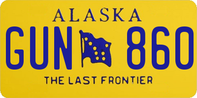 AK license plate GUN860
