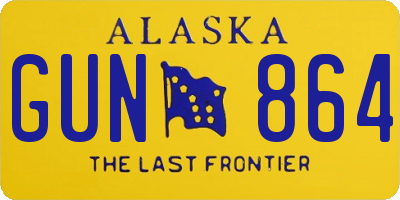 AK license plate GUN864
