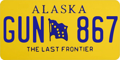 AK license plate GUN867