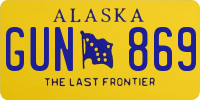 AK license plate GUN869
