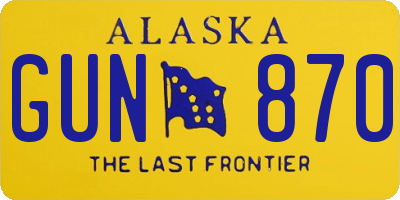 AK license plate GUN870