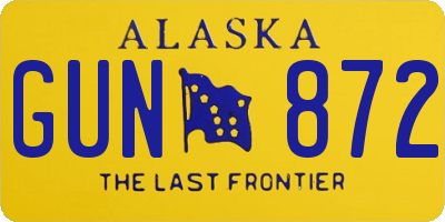 AK license plate GUN872