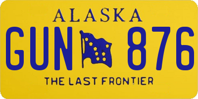 AK license plate GUN876