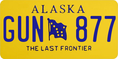 AK license plate GUN877