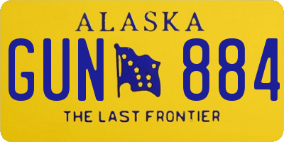 AK license plate GUN884