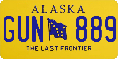 AK license plate GUN889