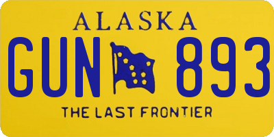 AK license plate GUN893