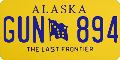 AK license plate GUN894