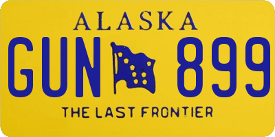 AK license plate GUN899