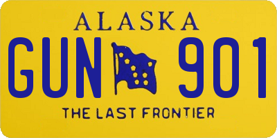 AK license plate GUN901