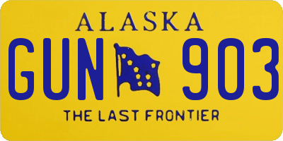 AK license plate GUN903