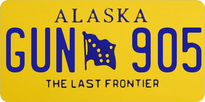 AK license plate GUN905