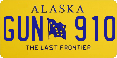 AK license plate GUN910