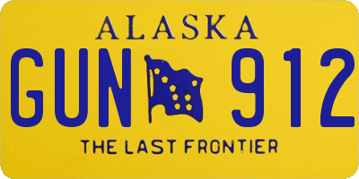 AK license plate GUN912